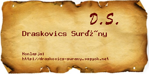 Draskovics Surány névjegykártya